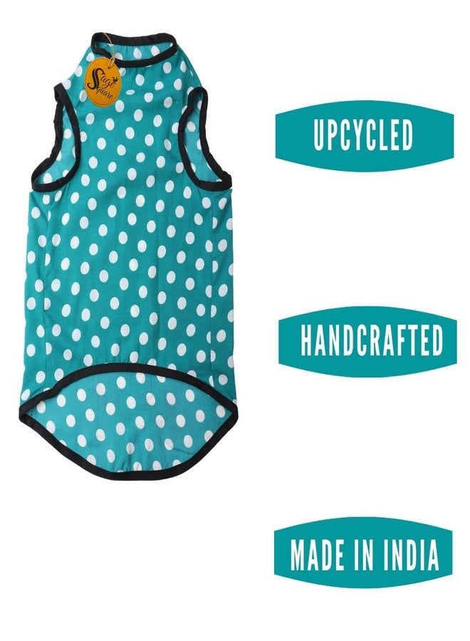 Sage Square Crazy Printed Dog T-Shirt, Trending Dog T-Shirt, Ultra Soft & Light Weight, Comfortable & Breathable Dog Apparel, Trendy Outfit (Medium - 16 inch) (Polka Sky Blue) - Image 3